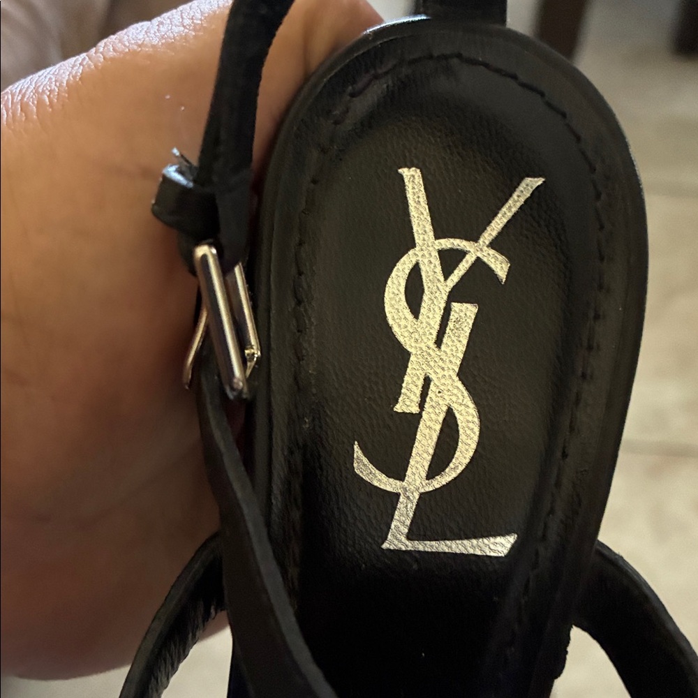 Yves Saint Laurent Elegant Black Strappy Heels - Picture 12 of 12